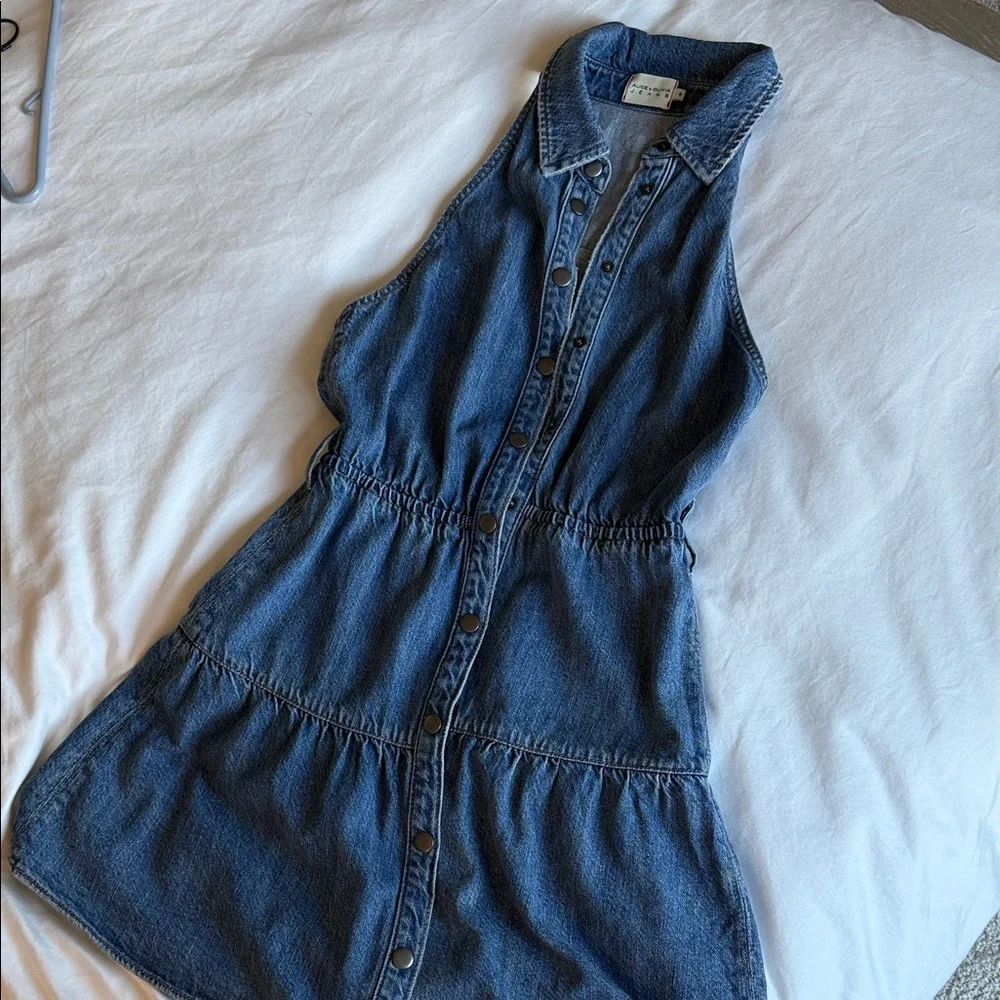 Alice + Olivia Blue Denim Mini Dress - Picture 3 of 3